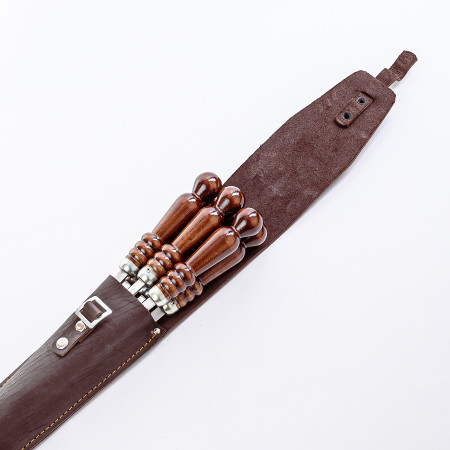 A set of skewers 670*12*3 mm in brown leather case в Самаре