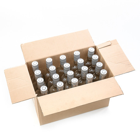 20 бутылок "Фляжка" 0,5 л с пробками гуала в коробке в Самаре